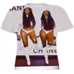 Graphic White Women's Top